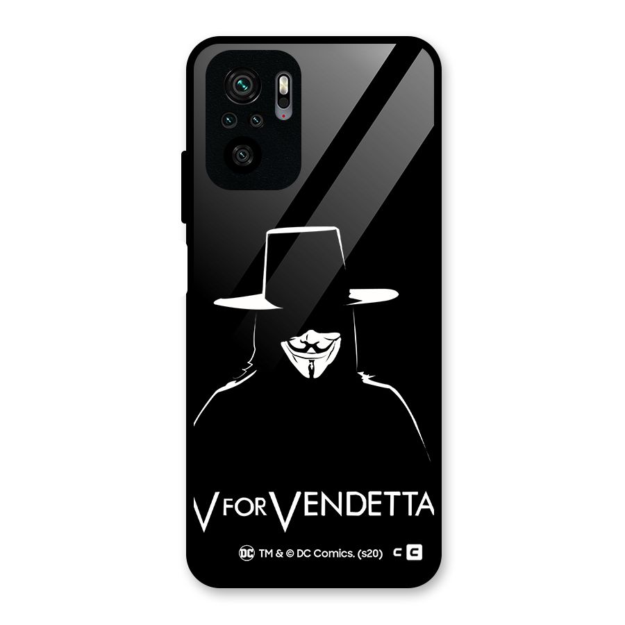 V for Vendetta Minimal Glass Back Case for Redmi Note 10S