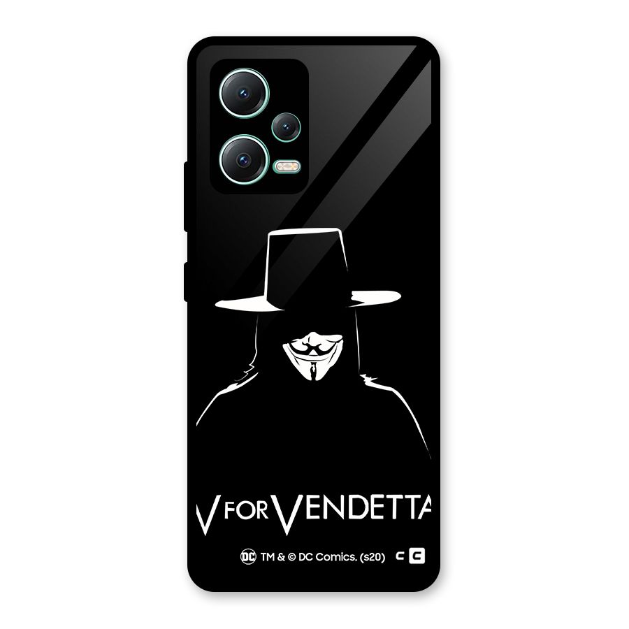 V for Vendetta Minimal Glass Back Case for Redmi Note 12 5G