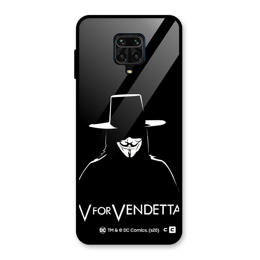 V for Vendetta Minimal Glass Back Case for Redmi Note 9 Pro Max