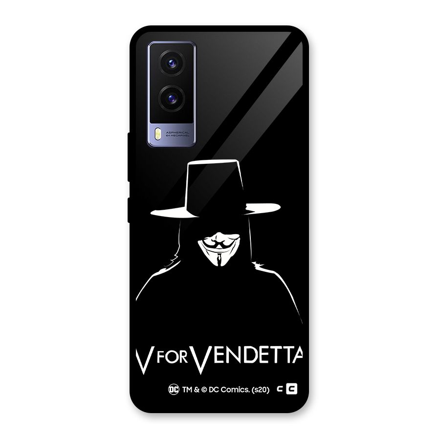 V for Vendetta Minimal Glass Back Case for Vivo V21e 5G