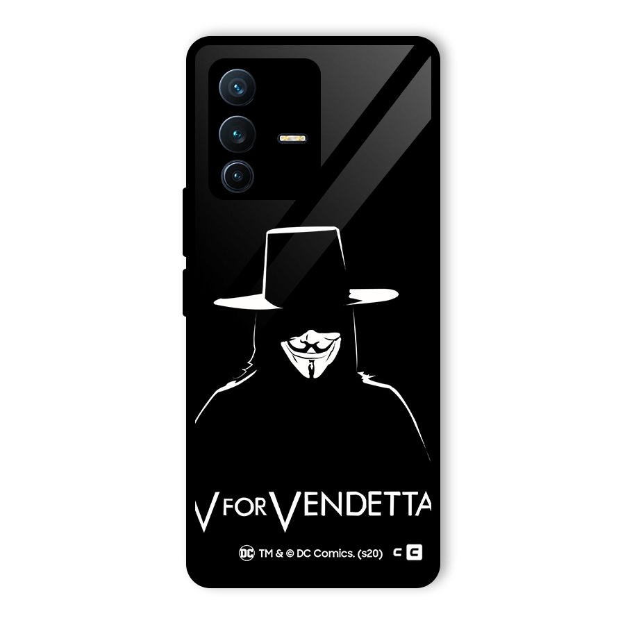 V for Vendetta Minimal Glass Back Case for Vivo V23 Pro