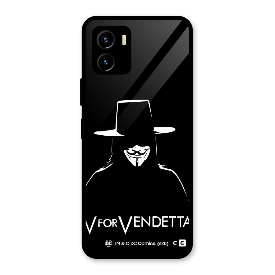 V for Vendetta Minimal Glass Back Case for Vivo Y15s