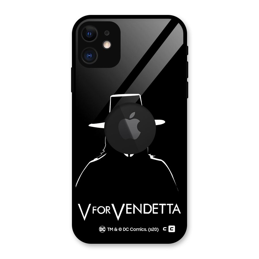 V for Vendetta Minimal Glass Back Case for iPhone 11 Logo Cut