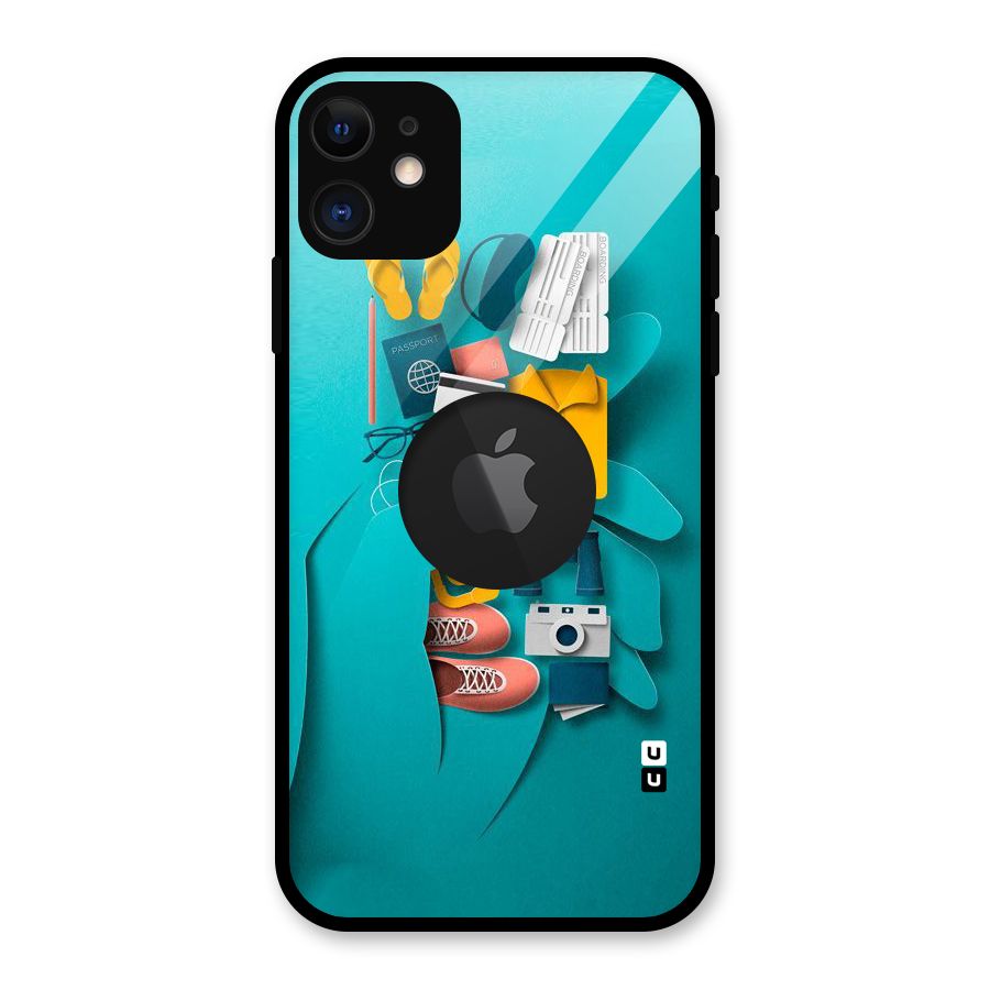 Vacay Vibes Glass Back Case for iPhone 11 Logo Cut