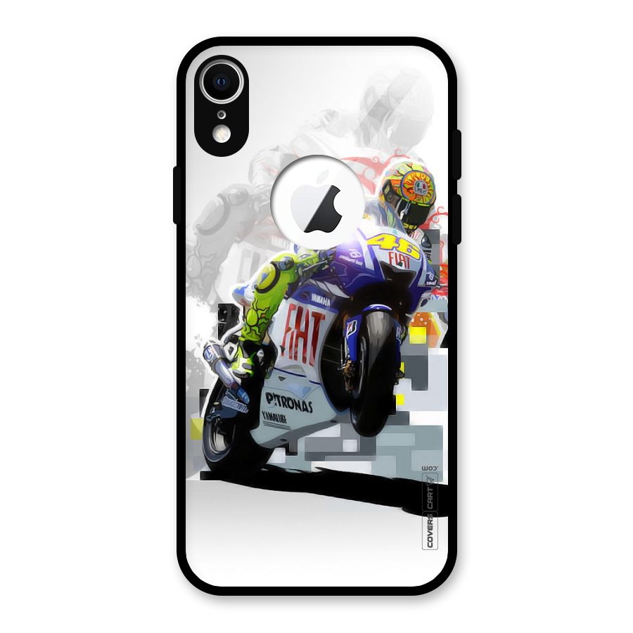 Valentino Rossi Glass Back Case for iPhone XR Logo Cut
