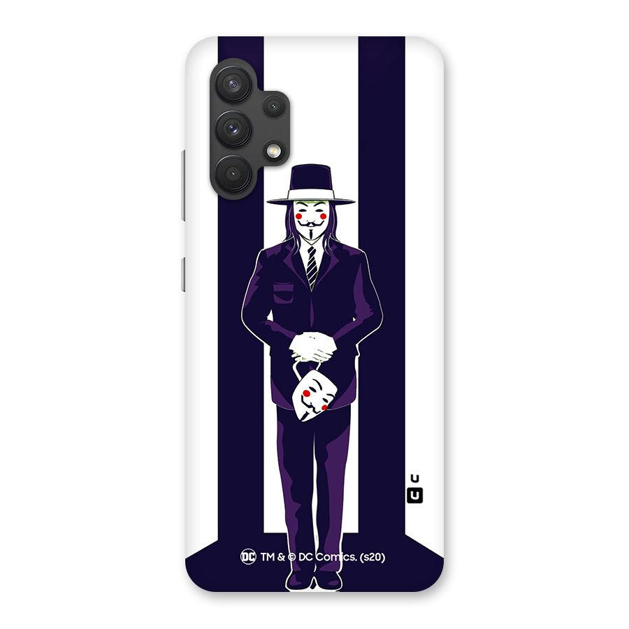 Vendetta Gentleman Holding Mask Illustration Back Case for Galaxy A32