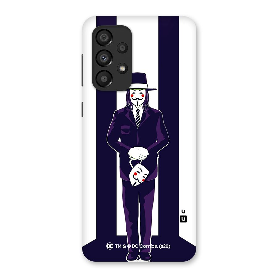 Vendetta Gentleman Holding Mask Illustration Back Case for Galaxy A33 5G