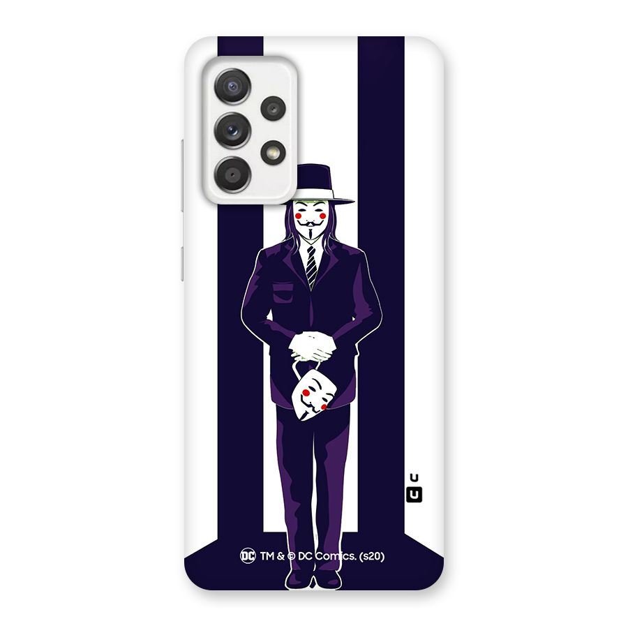 Vendetta Gentleman Holding Mask Illustration Back Case for Galaxy A52