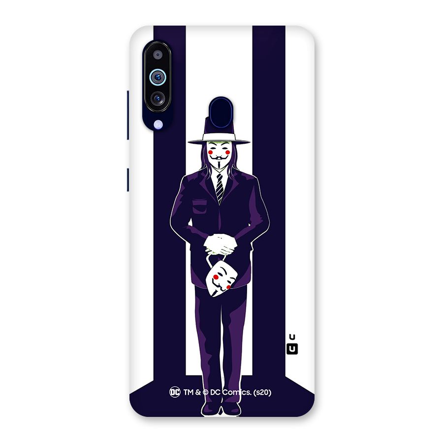 Vendetta Gentleman Holding Mask Illustration Back Case for Galaxy A60