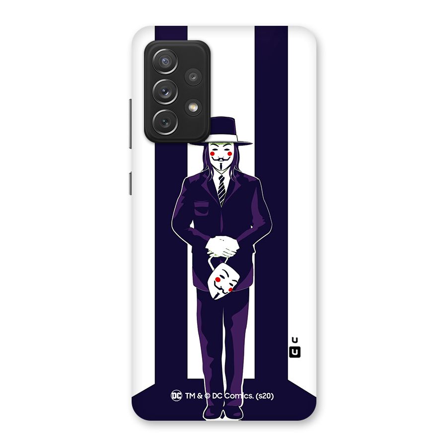 Vendetta Gentleman Holding Mask Illustration Back Case for Galaxy A72