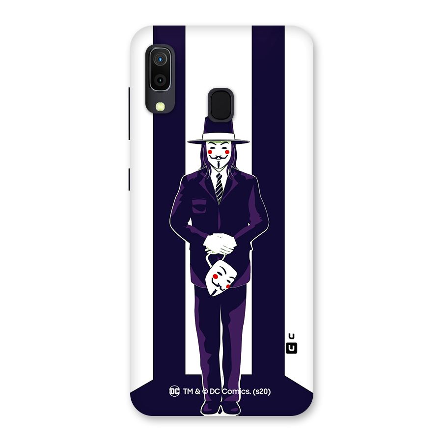 Vendetta Gentleman Holding Mask Illustration Back Case for Galaxy M10s
