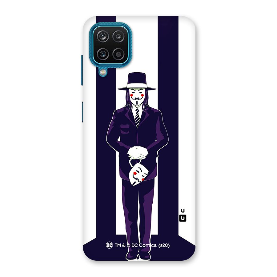 Vendetta Gentleman Holding Mask Illustration Back Case for Galaxy M12