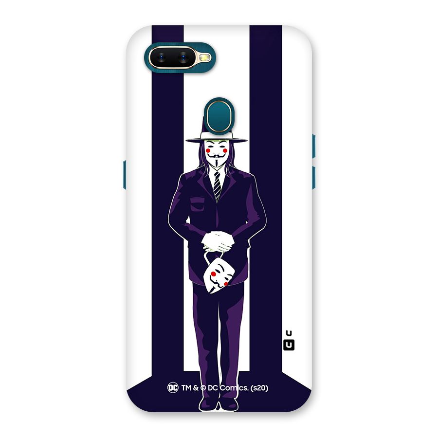 Vendetta Gentleman Holding Mask Illustration Back Case for Oppo A11k