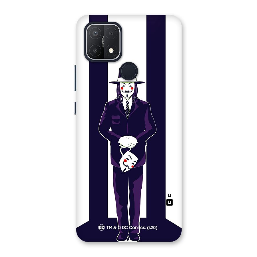 Vendetta Gentleman Holding Mask Illustration Back Case for Oppo A15s