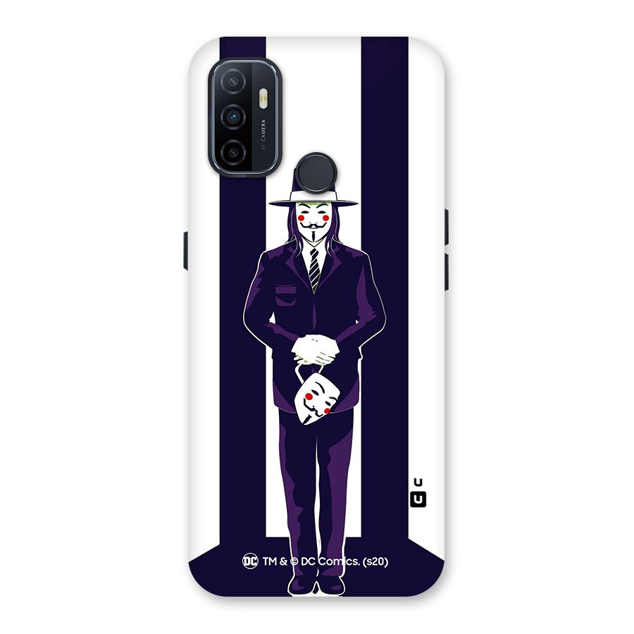Vendetta Gentleman Holding Mask Illustration Back Case for Oppo A32