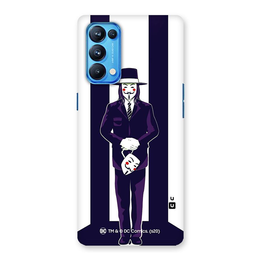 Vendetta Gentleman Holding Mask Illustration Back Case for Oppo Reno5 Pro 5G