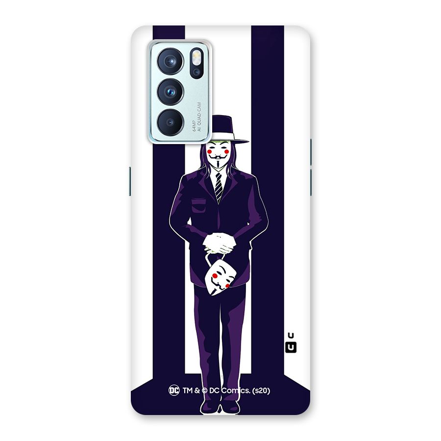 Vendetta Gentleman Holding Mask Illustration Back Case for Oppo Reno6 Pro 5G