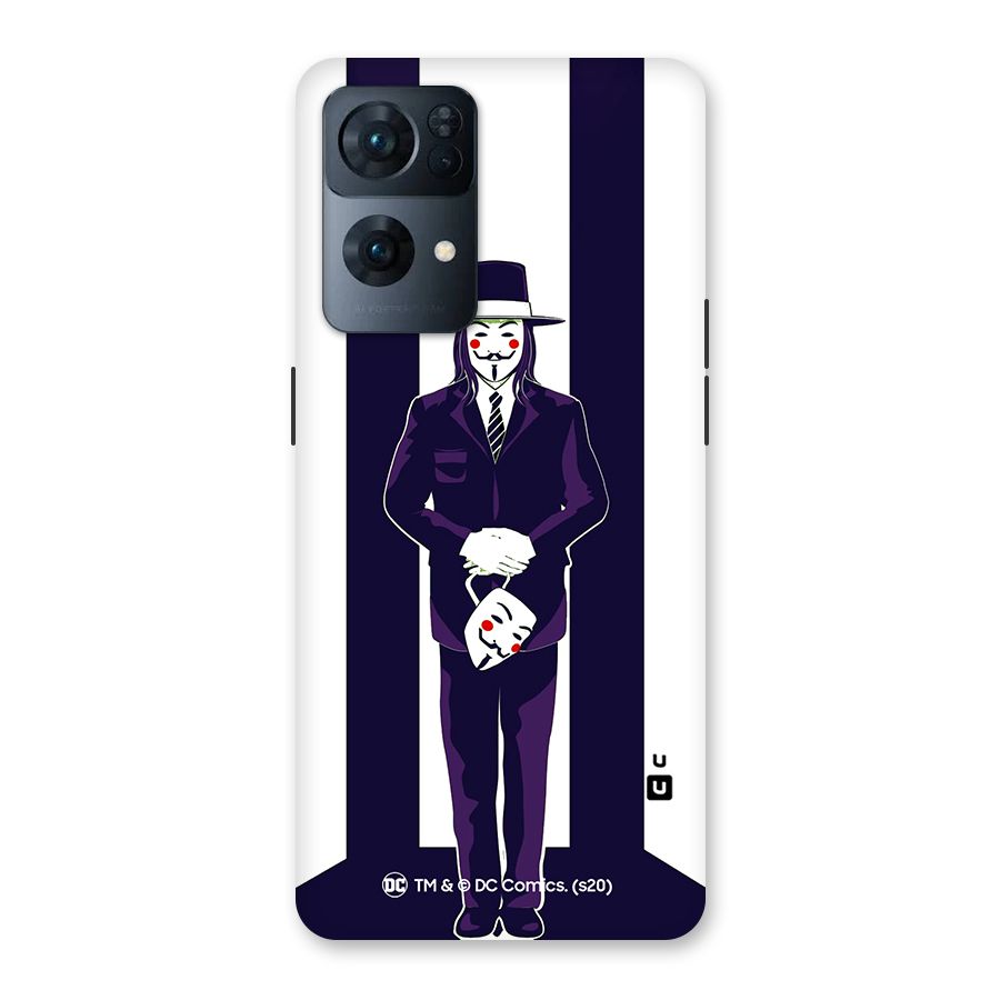 Vendetta Gentleman Holding Mask Illustration Back Case for Oppo Reno7 Pro 5G