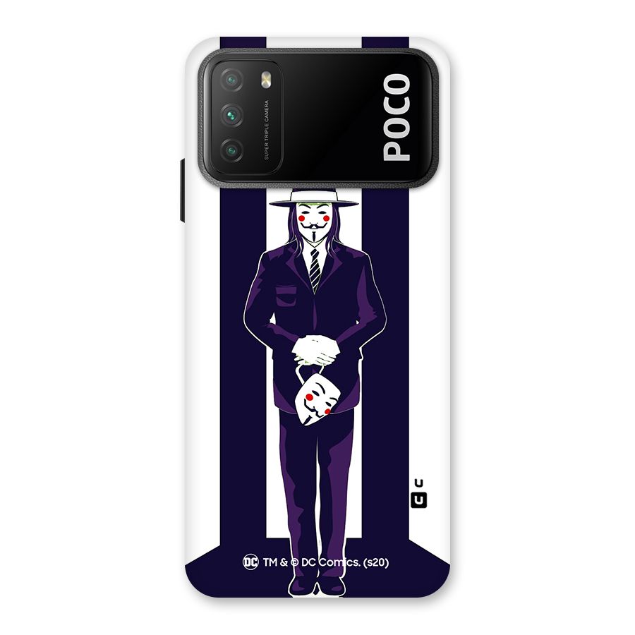 Vendetta Gentleman Holding Mask Illustration Back Case for Poco M3