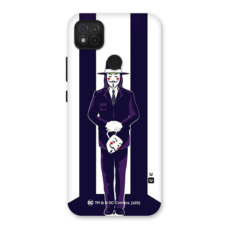 Vendetta Gentleman Holding Mask Illustration Back Case for Redmi 9