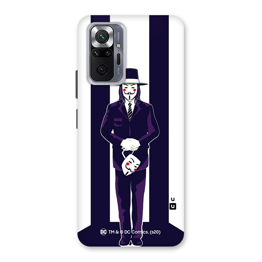Vendetta Gentleman Holding Mask Illustration Back Case for Redmi Note 10 Pro Max