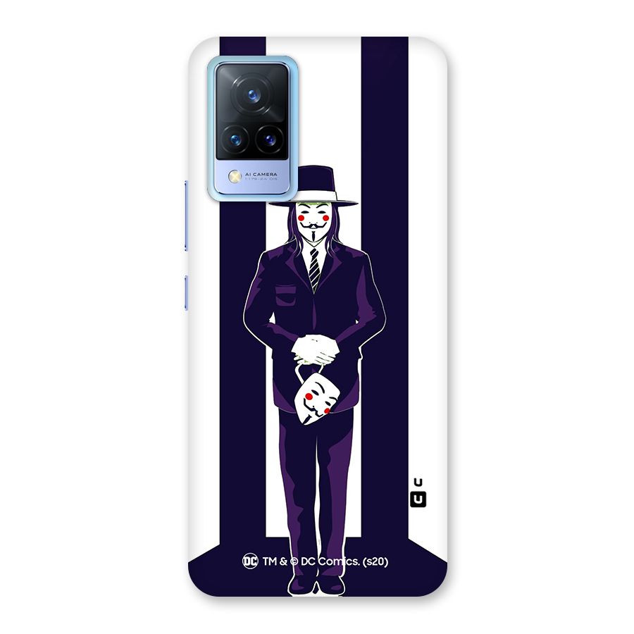 Vendetta Gentleman Holding Mask Illustration Back Case for Vivo V21 5G