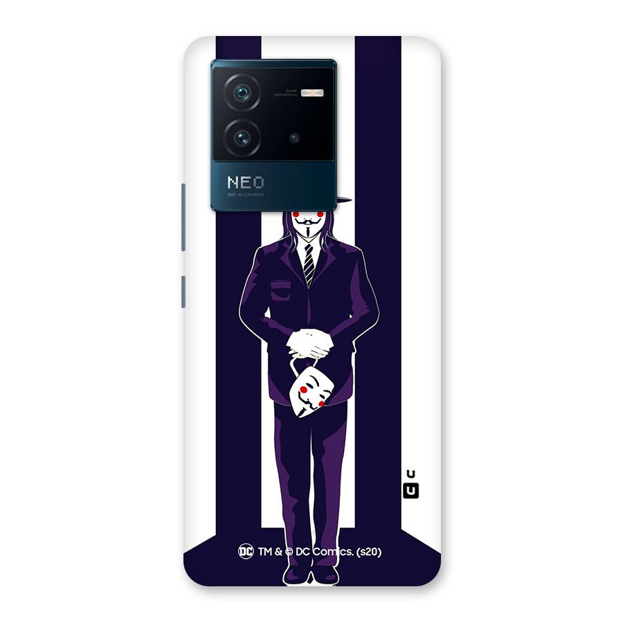 Vendetta Gentleman Holding Mask Illustration Back Case for Vivo iQOO Neo 6 5G