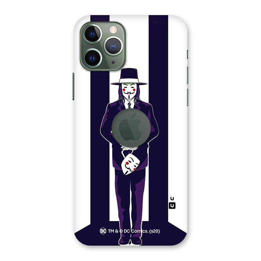 Vendetta Gentleman Holding Mask Illustration Back Case for iPhone 11 Pro Logo  Cut
