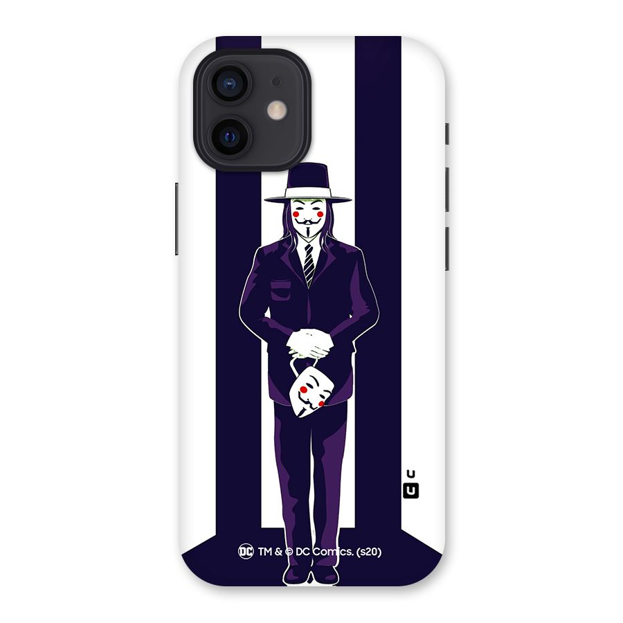 Vendetta Gentleman Holding Mask Illustration Back Case for iPhone 12