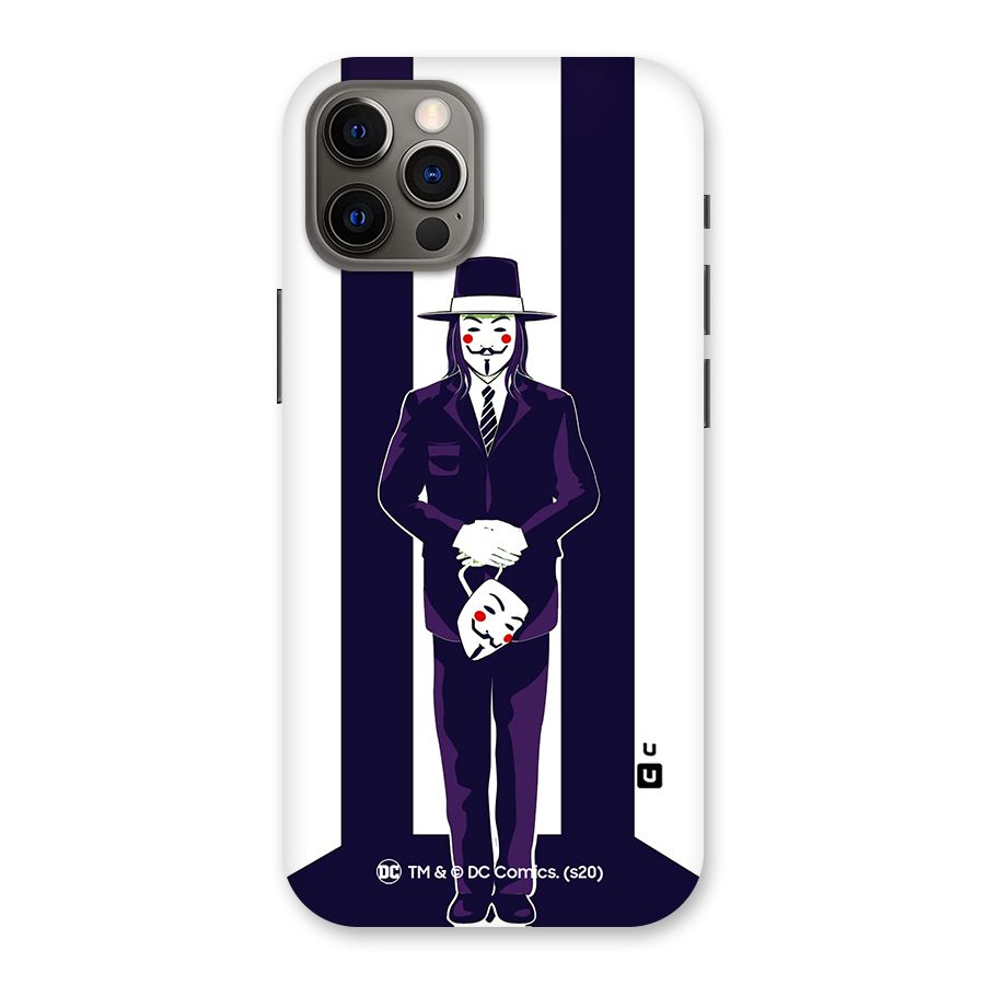 Vendetta Gentleman Holding Mask Illustration Back Case for iPhone 12 Pro
