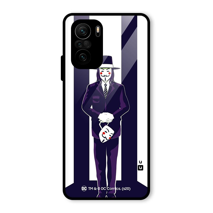 Vendetta Gentleman Holding Mask Illustration Glass Back Case for Mi 11x