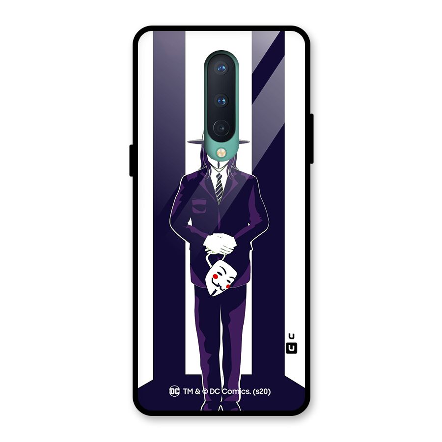 Vendetta Gentleman Holding Mask Illustration Glass Back Case for OnePlus 8