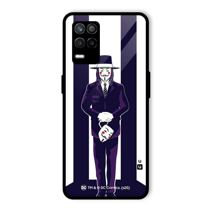 Vendetta Gentleman Holding Mask Illustration Glass Back Case for Realme 9 5G