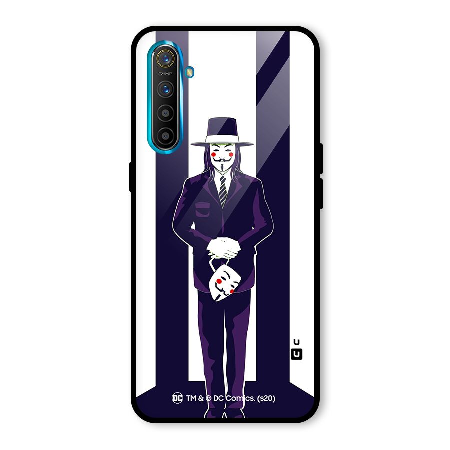 Vendetta Gentleman Holding Mask Illustration Glass Back Case for Realme X2