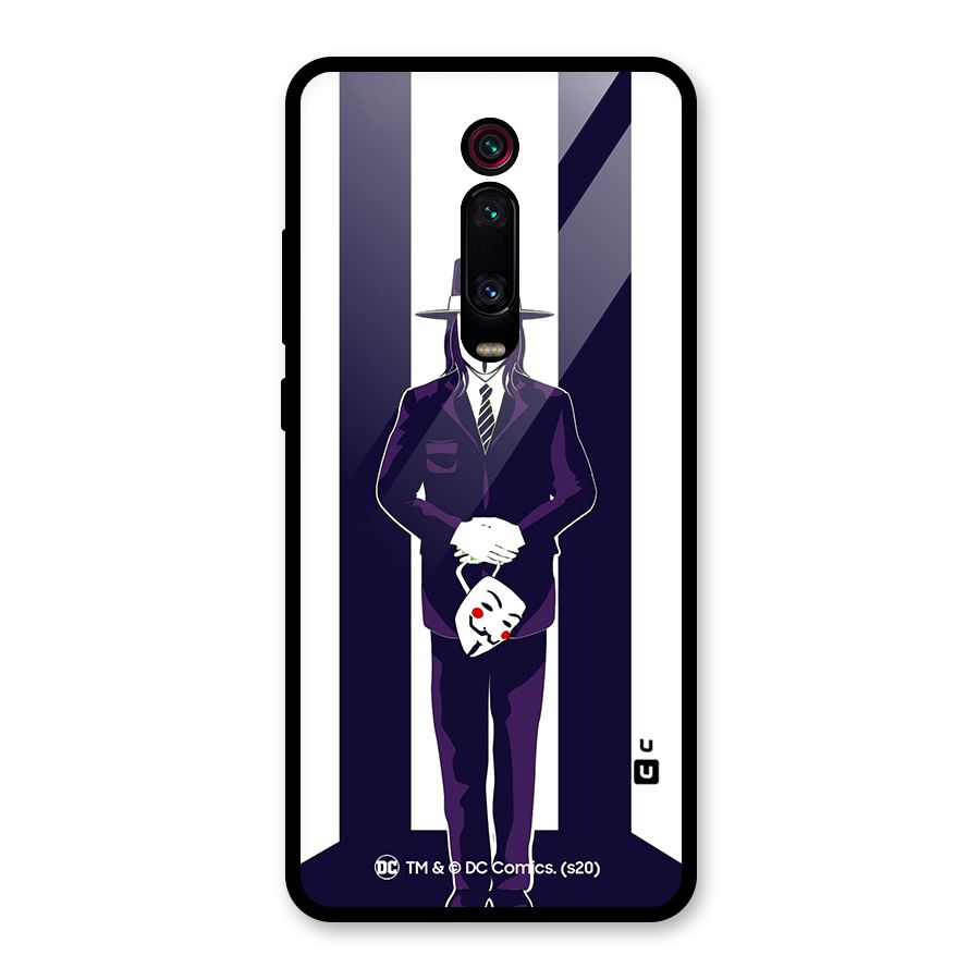 Vendetta Gentleman Holding Mask Illustration Glass Back Case for Redmi K20