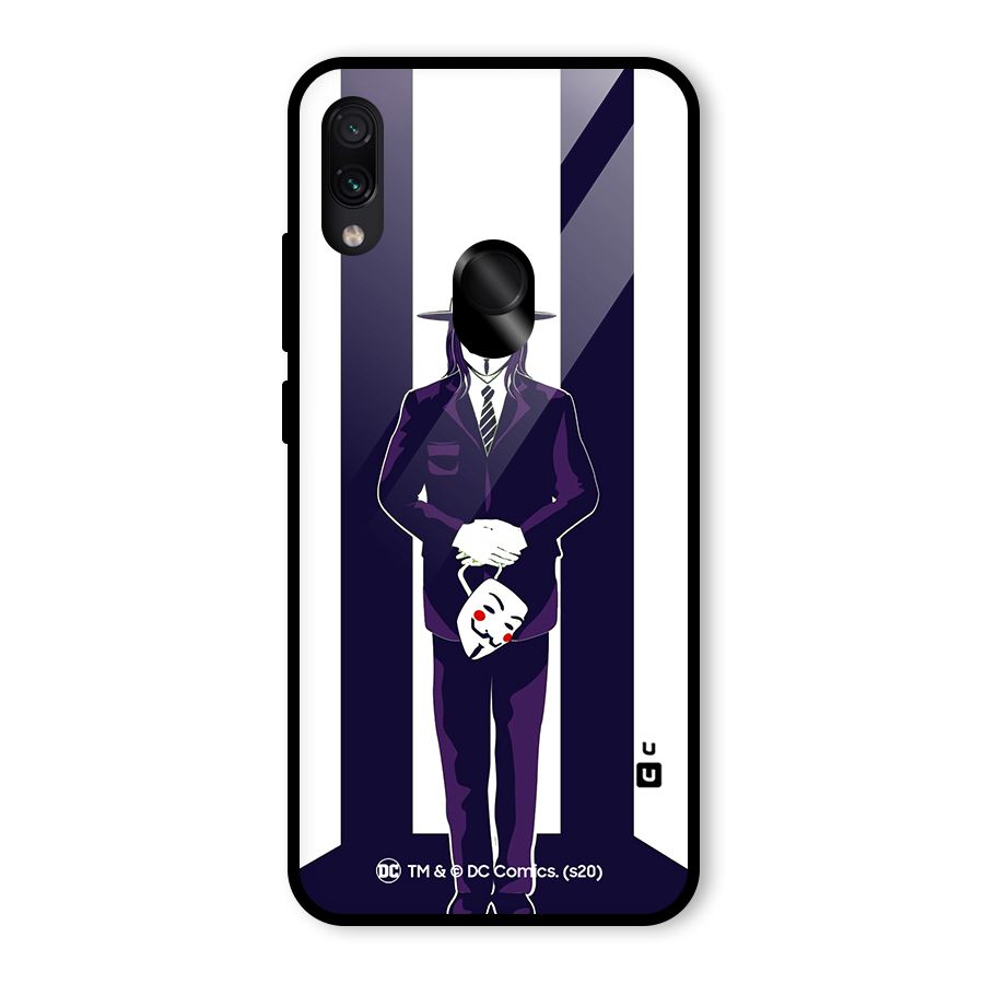 Vendetta Gentleman Holding Mask Illustration Glass Back Case for Redmi Note 7