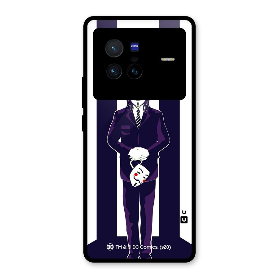 Vendetta Gentleman Holding Mask Illustration Glass Back Case for Vivo X80