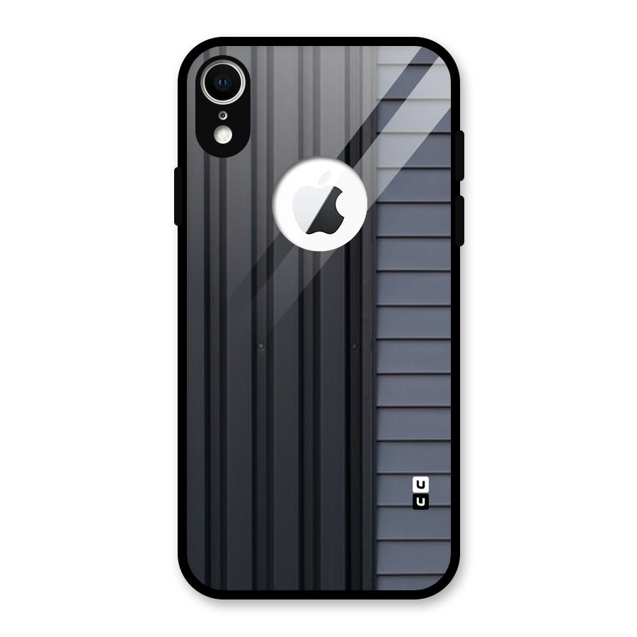 Vertical Horizontal Glass Back Case for iPhone XR Logo Cut