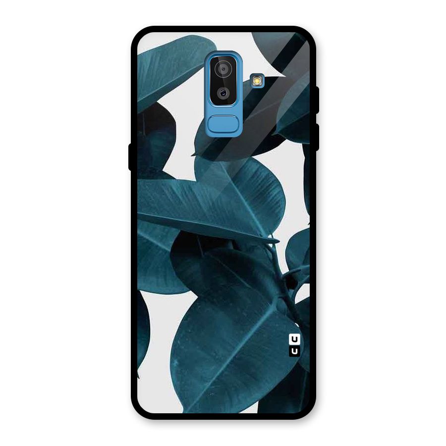 Very Aesthetic Leafs Glass Back Case for Galaxy J8