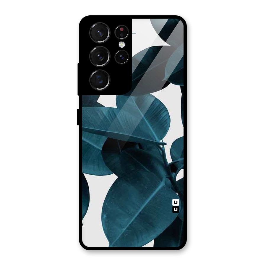 Very Aesthetic Leafs Glass Back Case for Galaxy S21 Ultra 5G