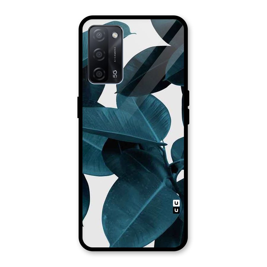 Very Aesthetic Leafs Glass Back Case for Oppo A53s 5G