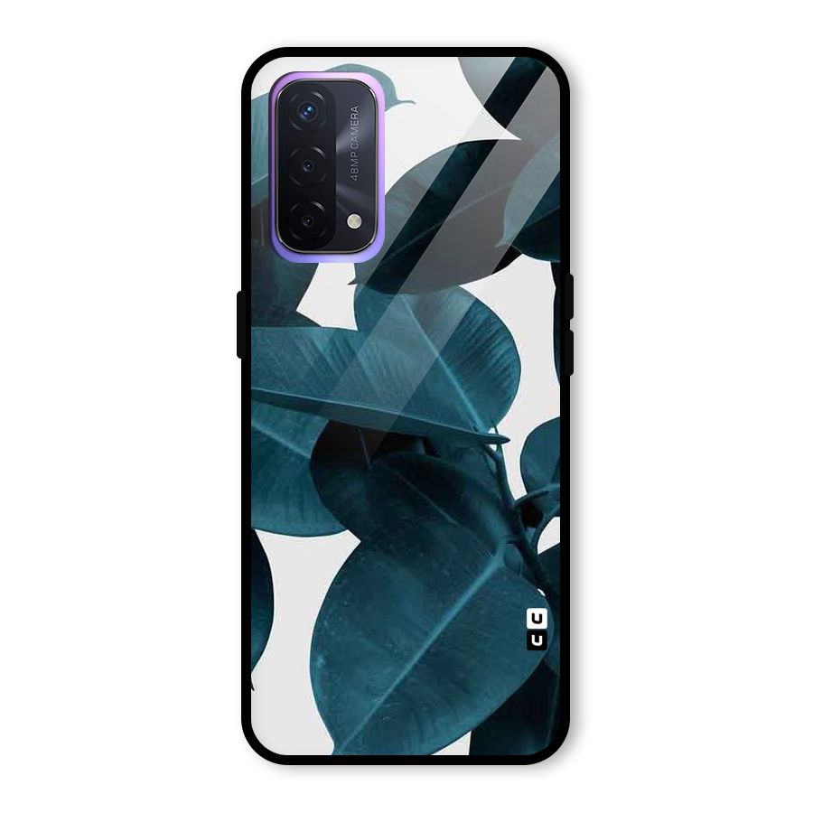 Very Aesthetic Leafs Glass Back Case for Oppo A74 5G