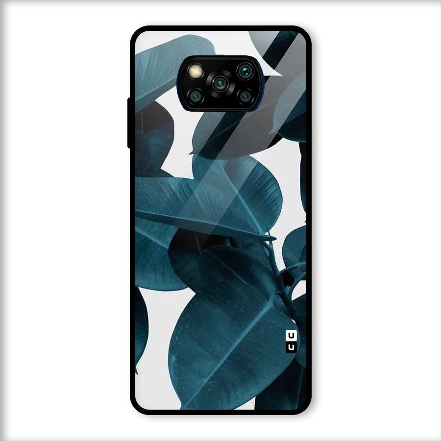 Very Aesthetic Leafs Glass Back Case for Poco X3