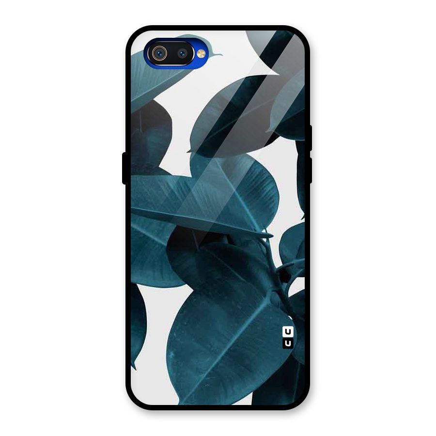 Very Aesthetic Leafs Glass Back Case for Realme C2