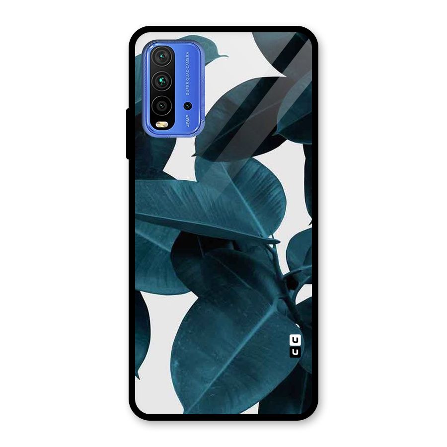 Very Aesthetic Leafs Glass Back Case for Redmi 9 Power