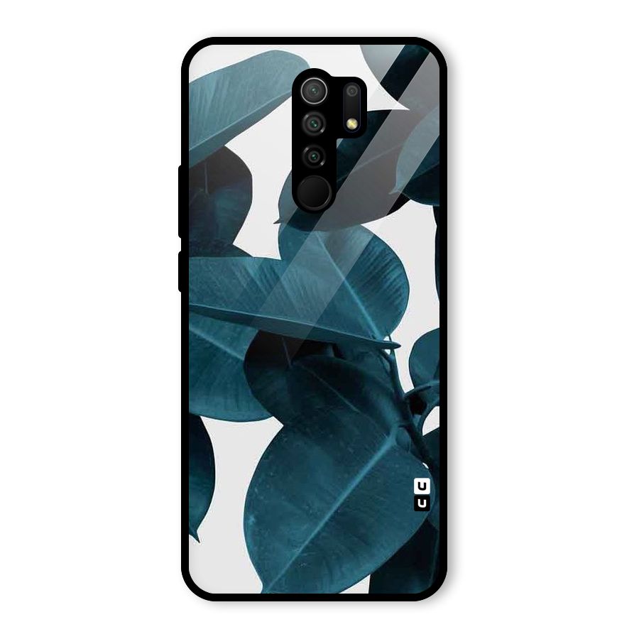 Very Aesthetic Leafs Glass Back Case for Redmi 9 Prime