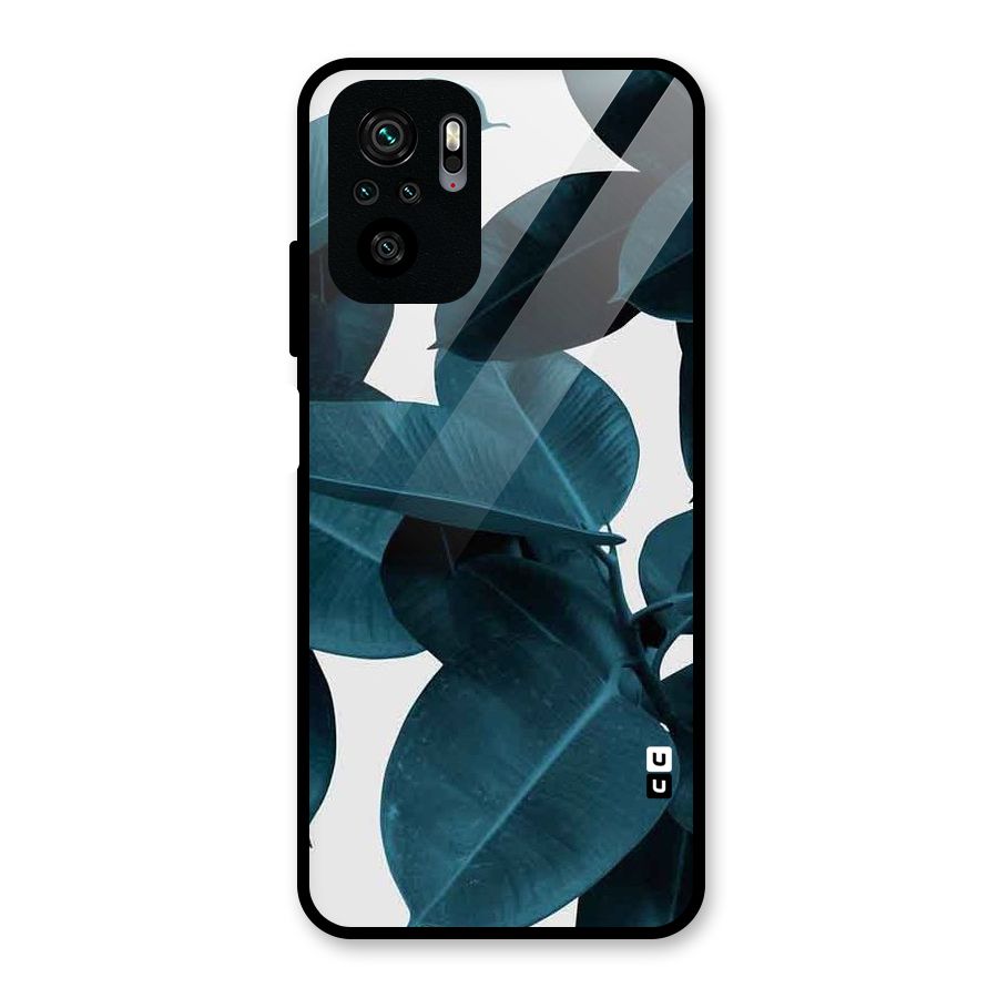 Very Aesthetic Leafs Glass Back Case for Redmi Note 10S
