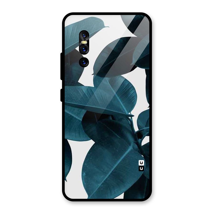 Very Aesthetic Leafs Glass Back Case for Vivo V15 Pro