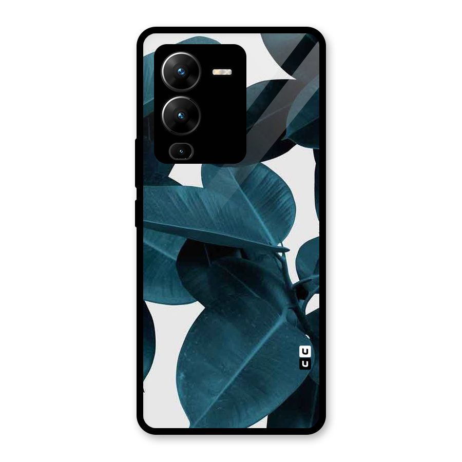 Very Aesthetic Leafs Glass Back Case for Vivo V25 Pro