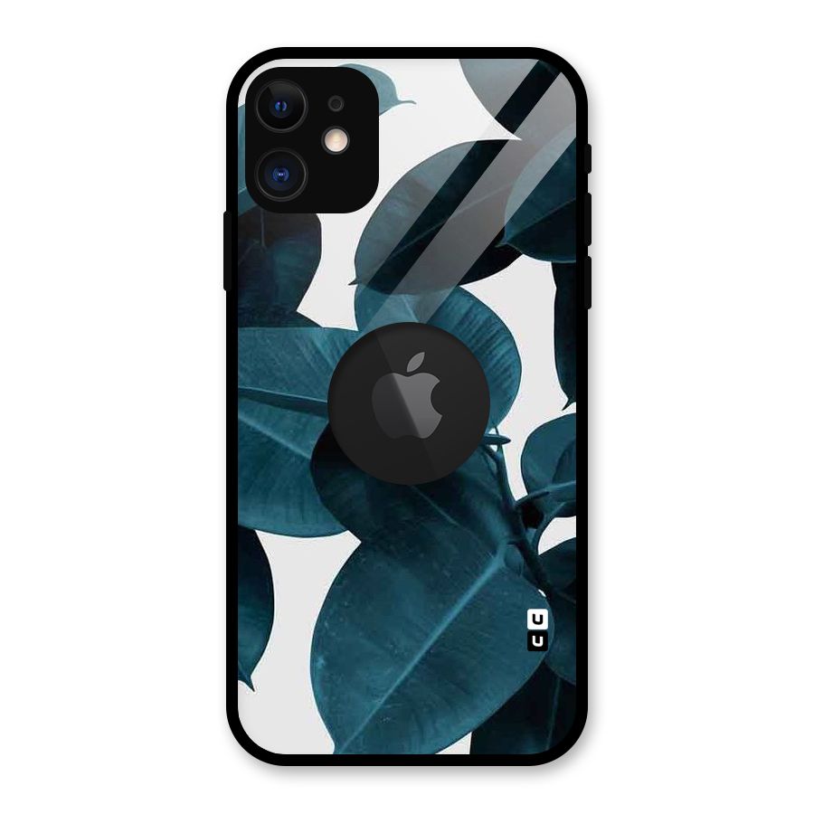 Very Aesthetic Leafs Glass Back Case for iPhone 11 Logo Cut